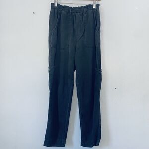 Anthropologie Cloth & Stone Pants Small Black Paper Bag Waist Cargo High Waist